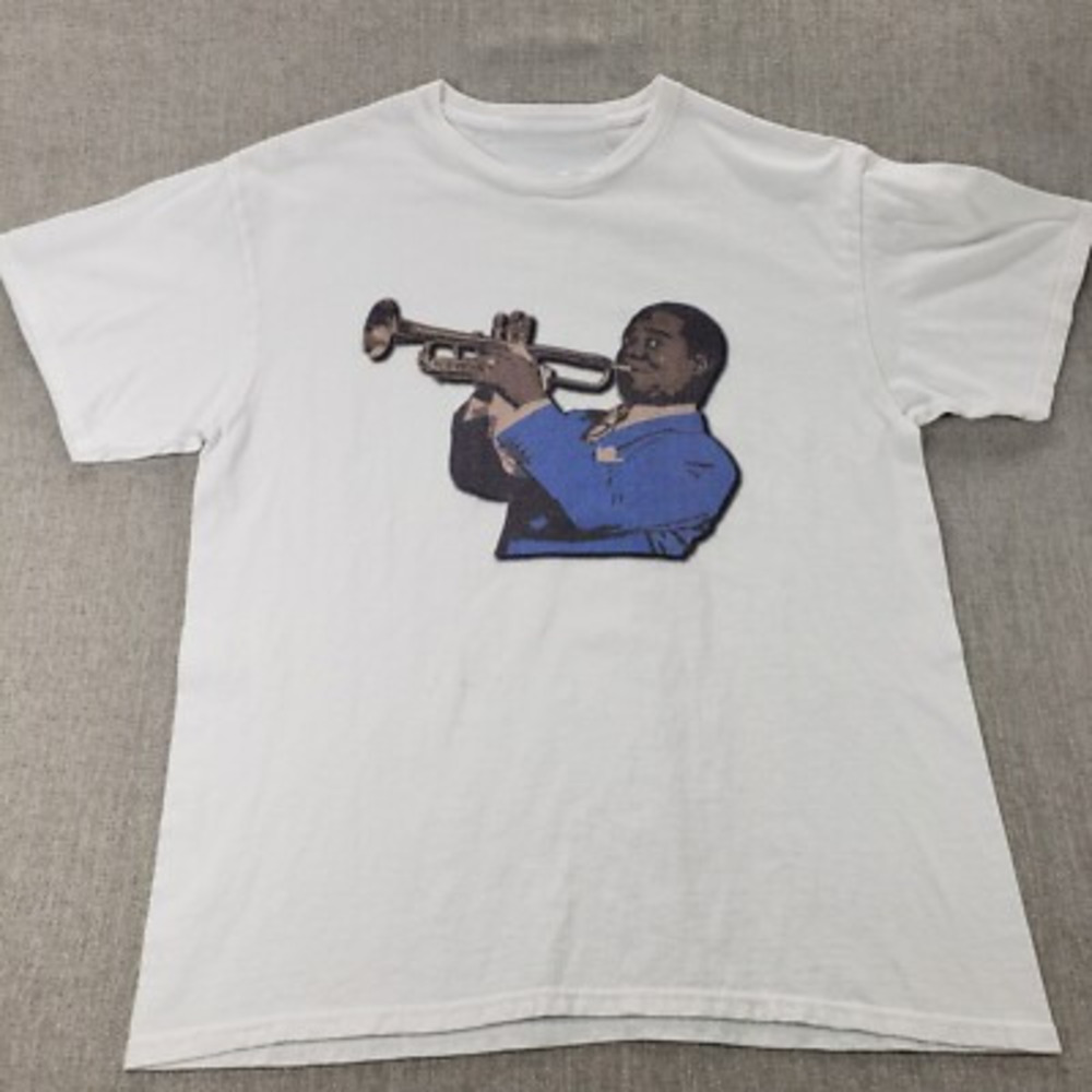 Louis Armstrong T Shirt White Mens T-Shirt Satchmo
